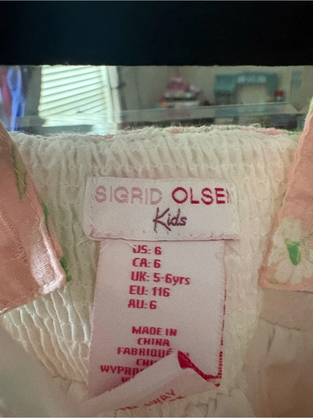 Sigrid Olsen Pink Floral Tiered Sundress with Green Accents